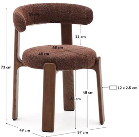 Hnedá jedálenská stolička z jaseňového dreva Granite – Kave Home