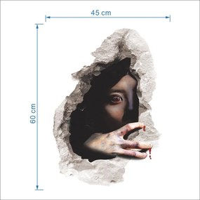 Veselá Stena Samolepka na stenu na stenu Halloween 3D Tvár za stenou