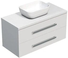 Kúpeľňová skrinka s doskou SAT Cube Way 100x53x46 cm biely lesk CUBE461003BISAT45, 1 ks