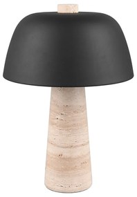 Čierna/béžová stolová lampa s kovovým tienidlom (výška 41 cm) Timba – Trio Select