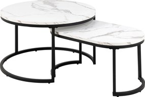 XXXLutz KONFERENČNÝ STOLÍK, čierna, biela, kov, kompozitné drevo, 70/42/70 cm MID.YOU - Stolíky do obývačky - 001277000306