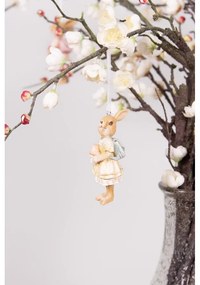 Závesná dekorácia králičia slečna v sukni s taškou - 4*4*11 cm