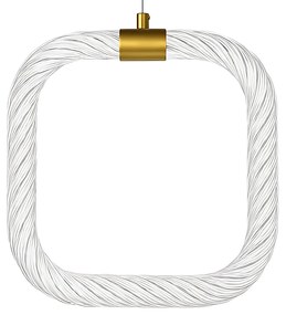 Toolight Toolight, závesné LED svietidlo 20x20cm, 9W, 3000K, LHJ056-CP1, číra-zlatá matná, OSW-60029