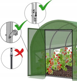 GARDEN LINE Záhradný fóliovník 10-segmentový, záhradný polytunel 10 × 5 × 2 m s krídlovými dverami TUN5108