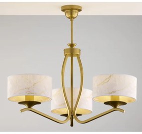 Jupiter 2109 - Luster na tyči KASZMIR 3xE27/15W/230V biela/zlatá/mramorový dekor