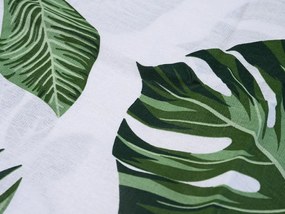 Flanelové obliečky GREEN LEAVES biele Rozmer obliečky: 70 x 90 cm | 140 x 200 cm