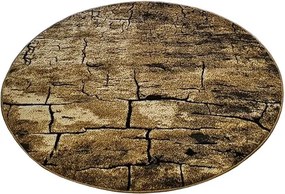 HU Okrúhly Hnedý moderný koberec Loft 265 vzor suchá zem