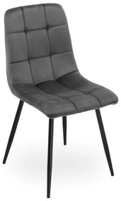 Jedálenská stolička DENVER zamatová, čierna / grafitová