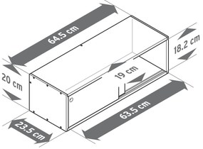 Nástenný regál s posuvnými dvierkami