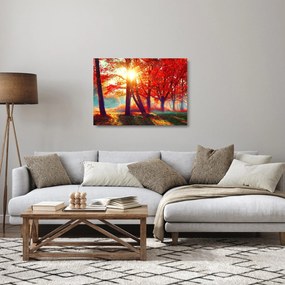 Sklenený obraz - Jesenná krajina (70x50 cm)