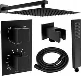 Mexen Cube DR02 podomietkový sprchový set s dažďovou sprchou 25x25 cm (6v1), čierna, 77502DR0225-70