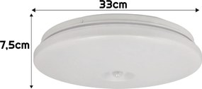ECOLIGHT LED stropné svietidlo - PIR - 18W - IP44 - neutrálna biela