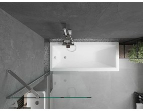 Mexen Next, vaňová  zástena 1-krídlová 70 x 150 cm, fixné krídlo, 6 mm číre sklo, chrómový profil, 895-070-000-00-00-01