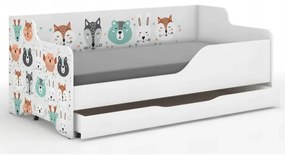 Detská posteľ s lesnými zvieratkami 160x80 cm