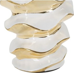 Biela/v zlatej farbe keramická stolová lampa s textilným tienidlom (výška 53 cm) Glam Space – Mauro Ferretti