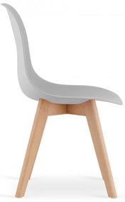 Jedálenská stolička KITO - sivá (hnedé nohy)
