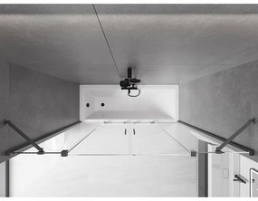 Mexen Velar Duo, 2-krídlová posuvná vaňová zástena 200 x 150 cm, 8mm číre sklo, grafitový matný profil, 896-200-000-02-66