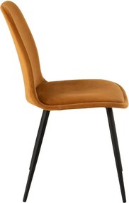 Okrová zamatová jedálenská stolička Chair Claire Ochre - 46*44*86cm