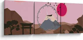Obraz - Japonsko N⁰2 (s hodinami) (90x30 cm)