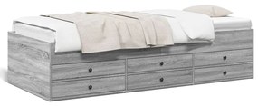 Denná posteľ so zásuvkami sivá sonoma 90x200 cm kompozit. drevo 3280879