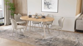 Mazzoni EXPANSO Dub Artisan / kašmírové nohy - OVÁLNY ROZKLADACÍ STÔL 160-360 cm PRE 16-18 OSÔB