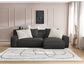 Čierna rohová pohovka z imitácie kože Boheme – Bobochic Paris