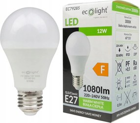 LED žiarovka E27 12W 1080lm 3000K Teplá farba svetla WW Eco Light