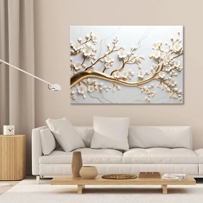 Gario Obraz na plátne Biele kvety na zlatom konári Rozmery: 60 x 40 cm