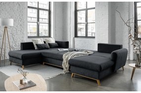 Tmavosivá rozkladacia pohovka do "U" Miuform Scandic Lagom, ľavý roh