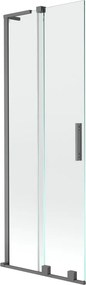 Mexen Velar L, 2-krídlová posuvná vaňová zástena 75 x 150 cm, 8mm číre sklo, grafitová matná, 896-075-003-01-95