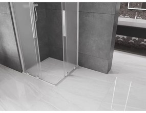 Mexen Velar Duo, sprchový kút s posuvnými dverami 90 x 90 cm, 8mm sklo námraza, chrómová, 871-090-090-32-01