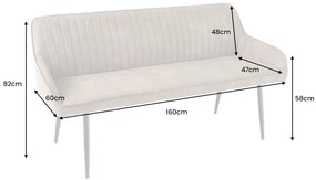 Lavička Turín 160 cm taupe mikrovlákno