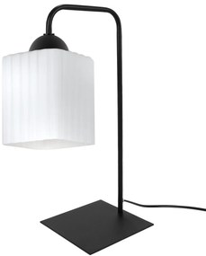 Stolná lampa Riffle Square, 1x biele sklenené tienidlo, b