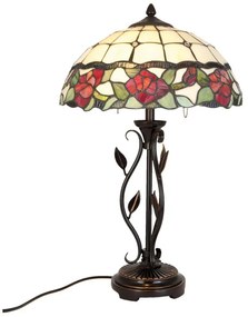 Lampa do obývačky vitráž Tiffany 35*61 RUŽE