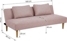 Ružová rozkladacia pohovka 180 cm Matylda – Bonami Essentials
