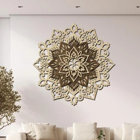 drevo zivota Drevená 3 vrstvová mandala Inšpiratívne energie Rozmery: 80x80, Farebná kombinácia: javor-orech