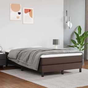 Boxspring posteľ s matracom hnedá 120x200 cm umelá koža 3144252