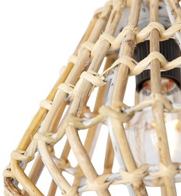 Vidiecke stropné svietidlo bambusové s bielou - Canna Diamond