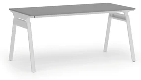 Kancelársky stôl PRIMO SIGMA, 1600 x 800 mm, biela podnož, grafit