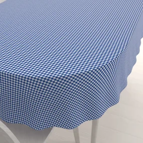 Biante Dekoračný oválny obrus Rebeka RE-009 Modro-biela kocka malá 120x140 cm
