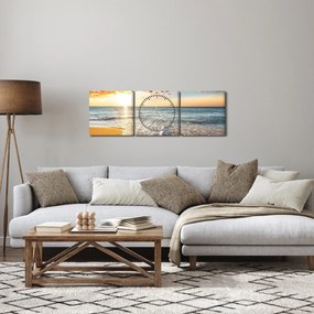Obraz - Východ slnka (s hodinami) (90x30 cm)