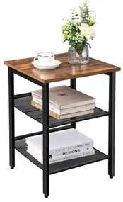 Odkladací stolík ELDUR hnedá/čierna