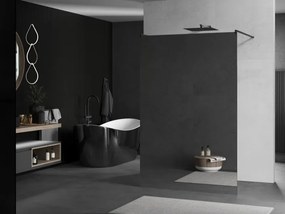 Mexen Kioto, sprchová zástena Walk-In 100 x 200 cm, 8mm sklo vzor zrkadlo, grafitový profil, 800-100-002-95-50