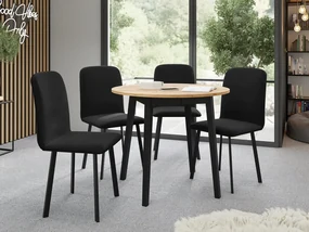 Jedálensky set Kirtore S 90 so 4 stoličkami Lekoz, Farby:: Amor Velvet 4318, Farby:: sivý mramor / čierna