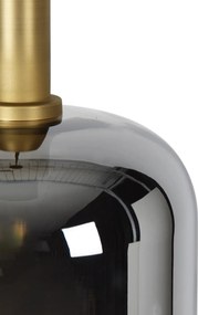 Závesné svietidlo čierne so zlatom a dymovým sklom vrátane PUCC - Zuzanna