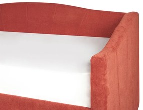 Jednolôžková posteľ 200 x 90 cm Vitto (červená) (s roštom a úložným priestorom). Vlastná spoľahlivá doprava až k Vám domov. 1076507