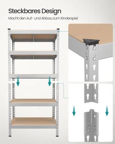 Regál GLR300E01 strieborný