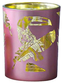 Ružový svietnik na čajovú sviečku Toucan S - 7*7*8cm