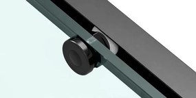 Rea Solar Black Mat, obdĺžnikový sprchový kút s posuvnými dverami 90 (dvere) x 90 (stena) cm, 6mm číre sklo, čierny profil, REA-K6412