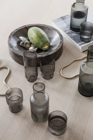 Ferm LIVING Set pohár a karafa Ripple dymový 500 ml